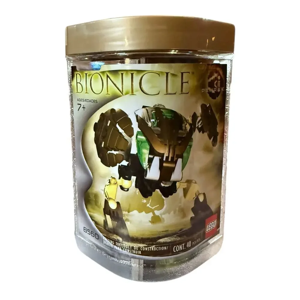 Vintage LEGO BIONICLE Pahrak Brown Green 8560 Set with Canister Complete Set